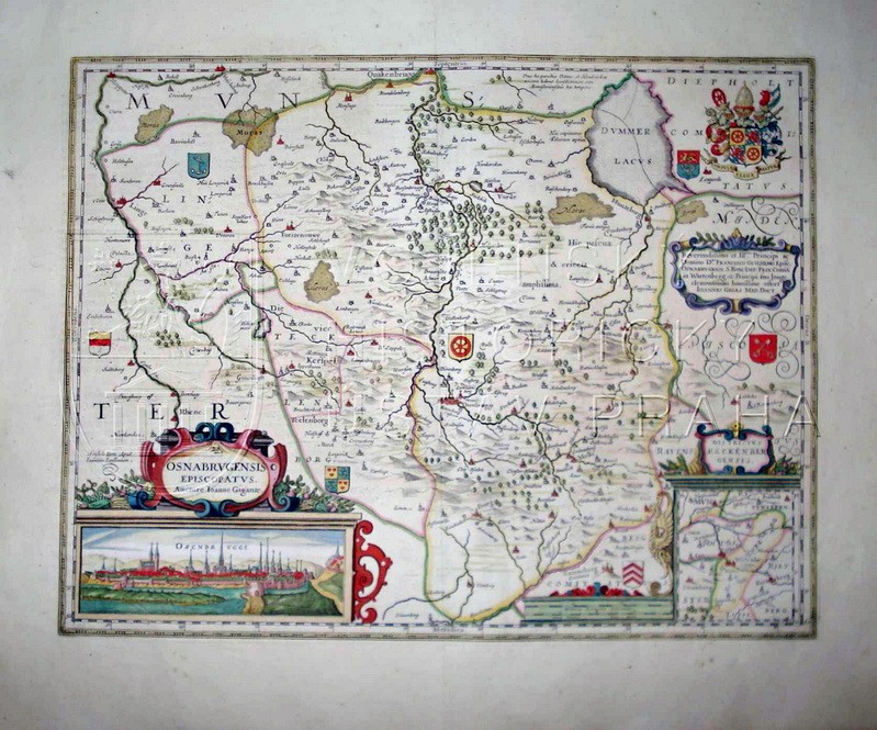 Lansonium Johann: Mapa biskupství Osnabrückého; 18. století