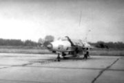 Uzemněný MiG-21 na letišti Pardubice v době zákazu létání v srpnu 1968 (VHÚ)