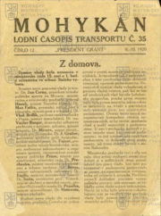 Lodní časopis transportu č. 35 Mohykán, 1920