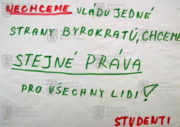 Leták z období sametové revoluce 17. listopadu 1989