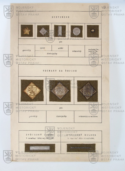 Tablo s hodnostním označením, ČSR, 1920