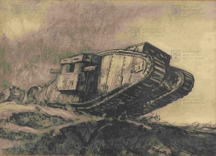 Muirhead Bone, Tank, 1918