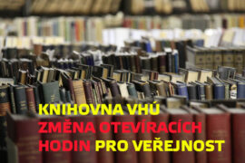 Knihovna VHÚ Praha bude v pondělí 27. 10. uzavřena
