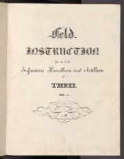 Titulní list opisu prvního dílu Radeckého Polní instrukce z roku 1833.