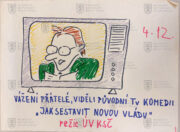 Výtvarné umění-Leták z období sametové revoluce 1989