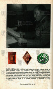 Zadní strana obálky s portrétní fotografií a biografickým medailonkem autora; HORA, Karel. Moje matka cizinecká legie 