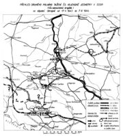 Kartogram nasazení čs. brigády na Ukrajině na přelomu let 1943 a 1944
(VHÚ)
