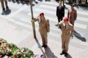 Starosta České obce sokolské Martin Chlumský při pietním aktu u chrámu sv. Cyrila a Metoděje, Resslova ulice, 18. 6. 2024. FOTO Jiří Reichl, VHÚ