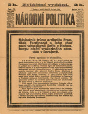 První zvěsti o tragédii šířila po celém Rakousku-Uhersku zvláštní vydání novin už během odpoledních hodin 28. června 1914. (VHÚ Praha)