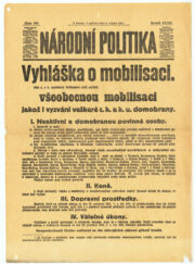 Zcela zjevný scénář války na dvou frontách přiměl 31. července 1914 císaře Františka Josefa I. k vyhlášení všeobecné mobilizace rakousko-uherského vojska.FOTO: Sbírka VHÚ Praha