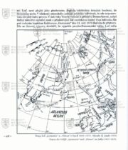 Mapka zachycující trasy německé výpravy lodí Germanie a Hansa a rakousko-uherské expedice lodi Tegetthoff. LAUBE, Roman. Z Čech a Moravy až k Severnímu pólu.