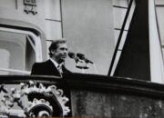 Václav Havel při projevu na třetím hradním nádvoří. FOTO Andrej Halada