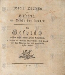 Maria Theresia und Elisabeth, im Reiche der Todten