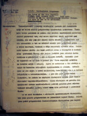 Text reportáže z bojové akce ve spolupráci s letectvem připravený a schválený pro vysílání, 19. ledna 1945. Zdroj: Archiv Českého rozhlasu