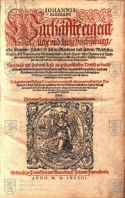 Titulní list; SLEIDANUS, Johannes. Johannis Sleidani Wahrhaffte eigentliche und kurtze…