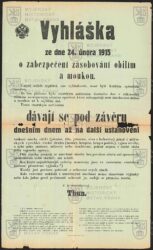 Vyhláška ze dne 24. února 1915 o zabezpečení zásobování obilím a moukou