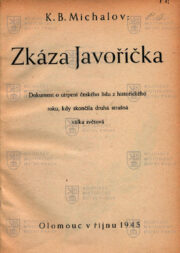 Titulní list knihy; MICHALOV, K. B. Zkáza Javoříčka