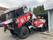TATRA PUMA před garáží Národního technického muzea. 