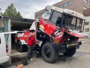 TATRA PUMA s odklopenou kabinou v garážích Národního technického muzea