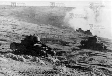 Italské tanky při bojích v severní Africe