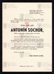Smuteční oznámení o smrti pplk. Antonína Sochora, 1950 
