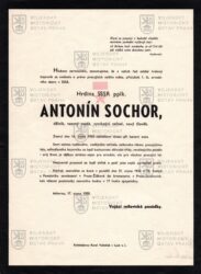 Smuteční oznámení o smrti pplk. Antonína Sochora, 1950 (6099)