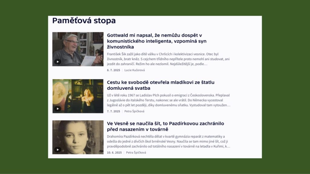 Znáte příběhy odbojářů z cyklu Paměťová stopa? Připravují je pro vás dokumentaristé z Vojenského historického ústavu Praha