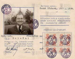 Sokolská legitimace Františka Doležala, 1941
