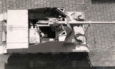 Marder II v areálu Škodových závodů v Plzni během druhé světové války