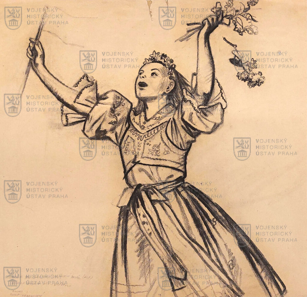 Adolf Zábranský, Studie pro sgrafito v Hrzánském paláci v Praze, 1951