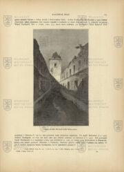 Pohled na vnitřní nádvoří a věž Kašperku. SEDLÁČEK, August. Hrady, zámky a tvrze Království českého. I-XV. Praha: František Šimáček, 1882–1927