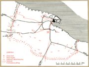 Schéma italské pevnosti Tobrúk v Libyi