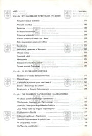 Část obsahu knihy. SZYNDLER, Bartłomiej. Tadeusz Kościuszko 1746–1817